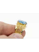 Joyería vintage Anillo Aguamarina Oro amarillo de 14 quilates vrc057y